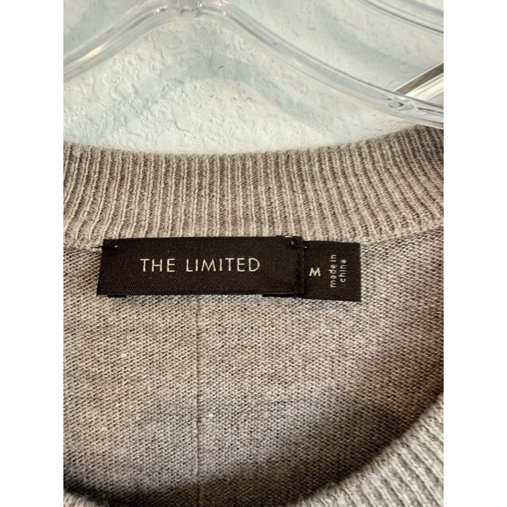 The Limited Women's Brown Knit Short Sleeve Pullover Round Neck Dressy Sweater M - Picture 4 of 10